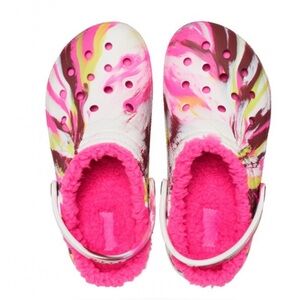 CROCS KIDS' CLASSIC LINED MARBLED CLOG